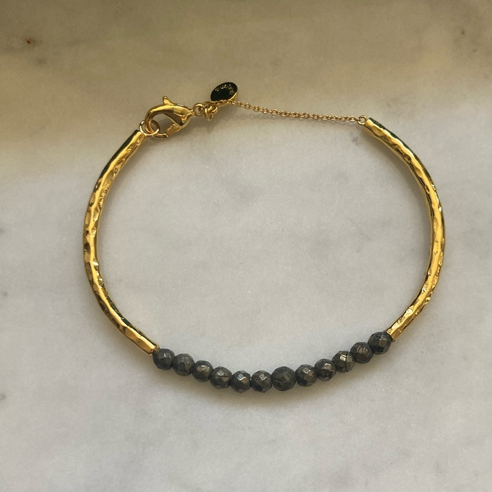 Gorjana gold and pyrite beaded bracelet - Picture 4 of 4